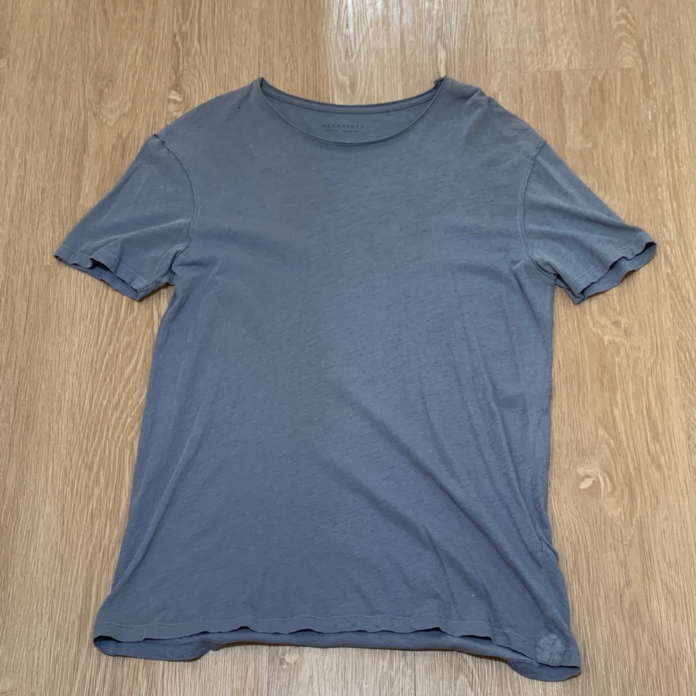 All Saints Slate Blue Short Sleeve Tee